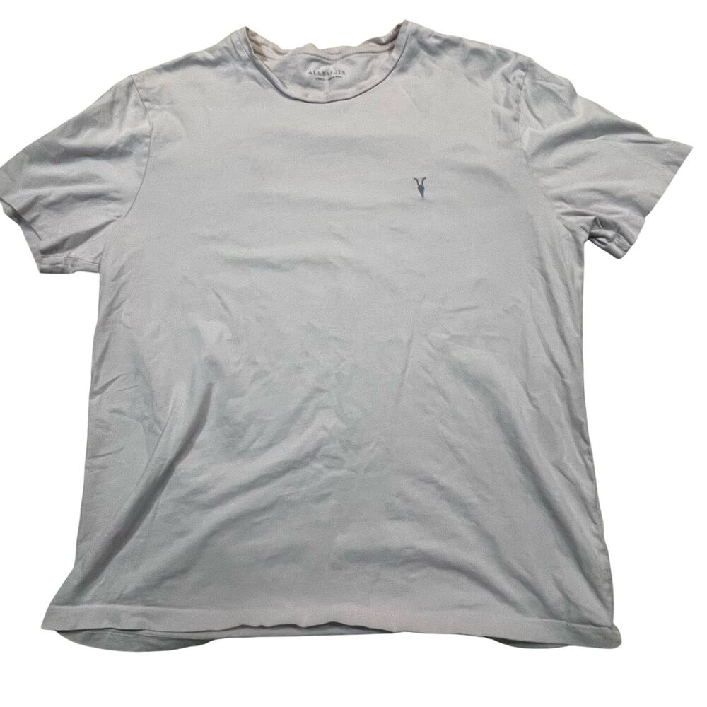 AllSaints Mens M Pink Short Sleeve Crewneck Tee Shirt Minimalist Casual Top